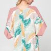 Tropical Fringe Kimono Cardigan Rayon Blend Beach Cover