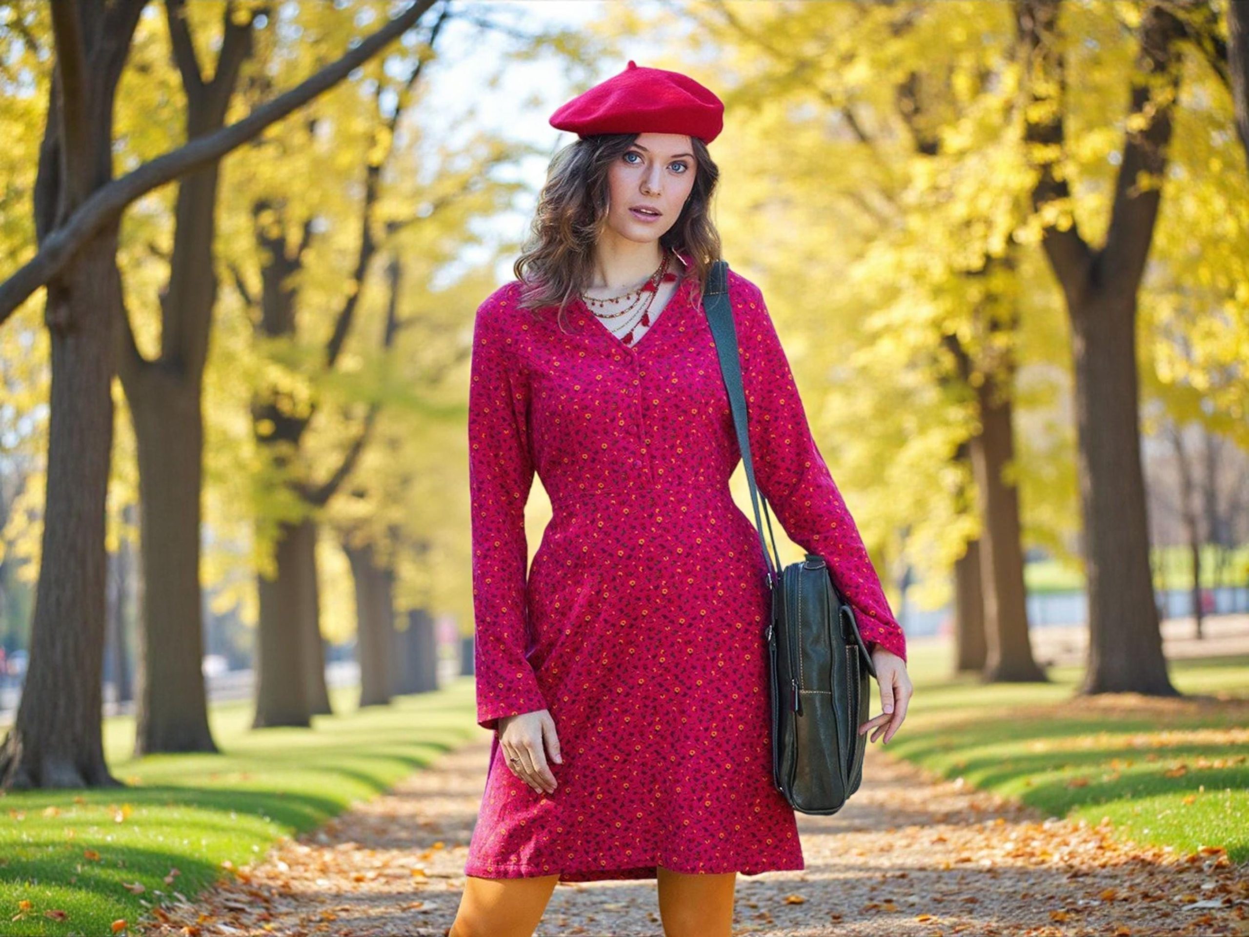 Wildflower Cotton Mini Dress Long Sleeve Bohemian Winter